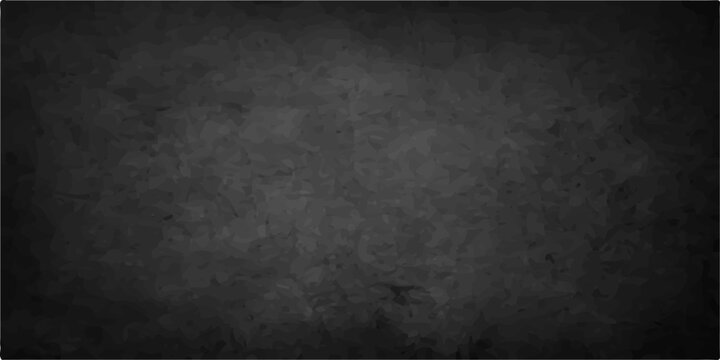A dark and vintage gray concrete wall with an old, dirty grunge paper texture creates a blank, textured backdrop pattern for a blackboard or wallpaper design