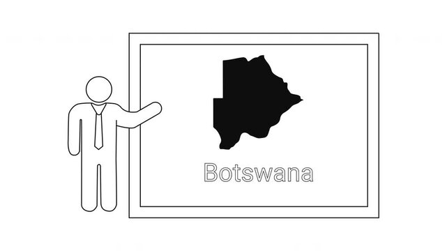 Botswana Map Presentation by Business Person Icon.