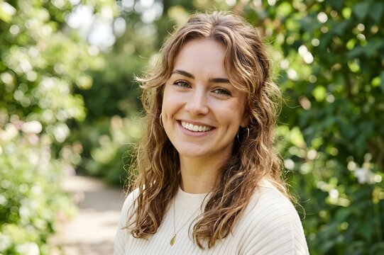 portrait of a young woman with dimple face