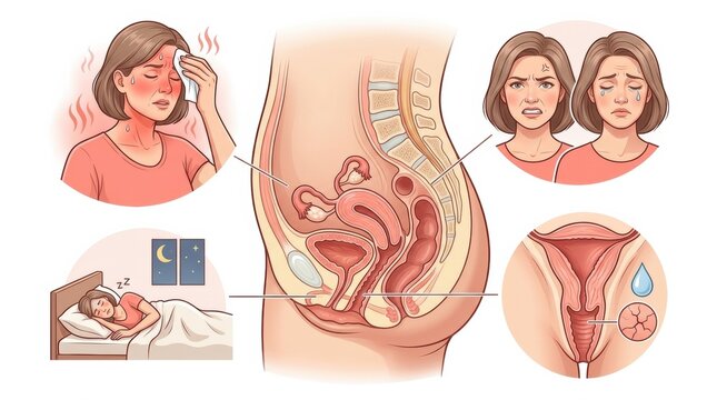 Symptoms related to womens health, depicting discomfort and aspects of gynecological concerns for better understanding.