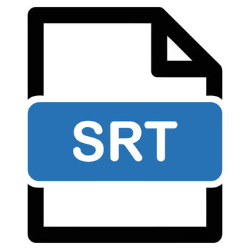 Simplified vector icon of a file with the srt label in blue