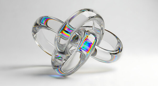 Glass tubes composition, reflective surface, 3D rendering, nobody