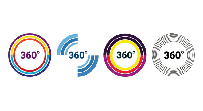 Circular Progress Bar and 360 Degree Icons representing data visualization, analytics, and continuous cycles