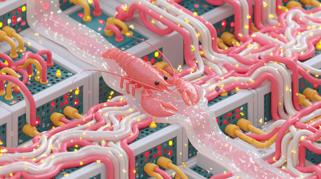 Colorful isometric server rack network illustration ideal for technology and data design