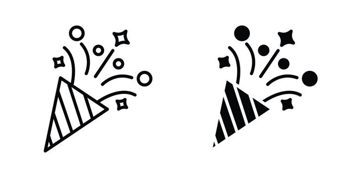 Confetti party popper icon vector illustration on white