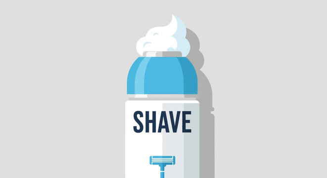 Shaving Cream Bottle with Foam.