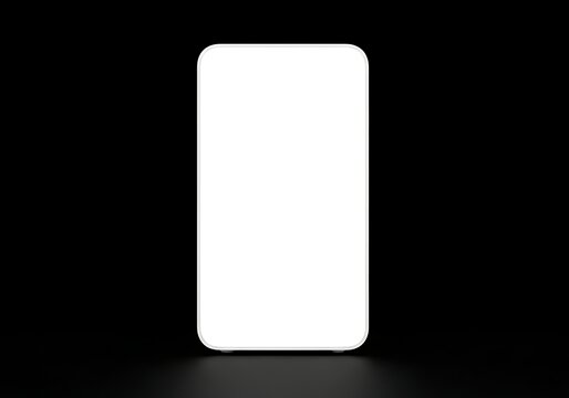 Isolated vertical rectangular screen glow silhouette, blank digital display portal, luminous window effect, tech hardware border