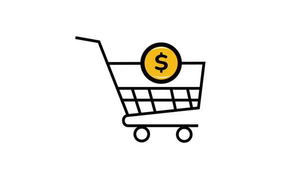 Shopping Cart Payment Icon for Ecommerce Checkout and Online Shopping