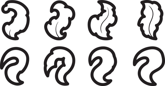 Black and white vector icon set of question marks Vector