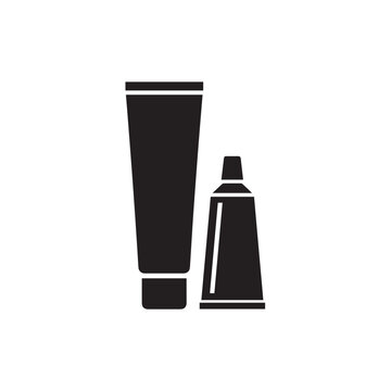 Toothpaste Tubes Silhouette Vector Illustration for Dental Care and Hygiene