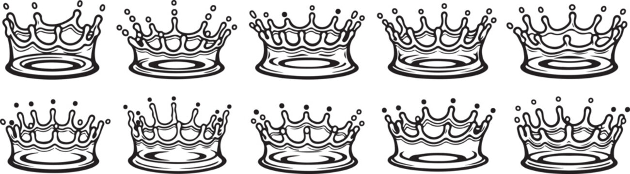 Set of ten flat design vector icons of teeth with braces Vector