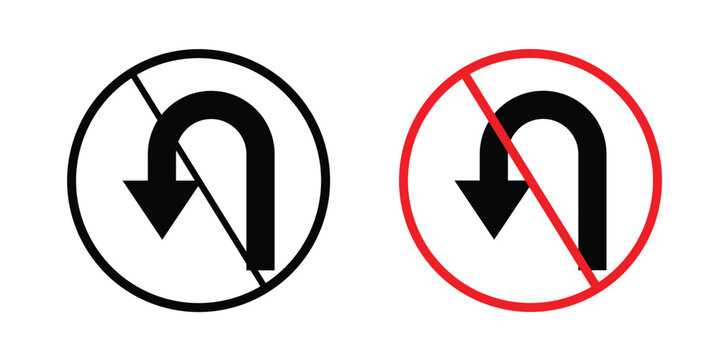 No u turn road sign
