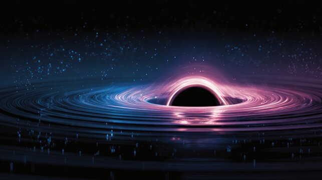 Stunning Black Hole in Space with Vibrant Accretion Disk.