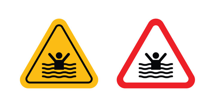 Risk of drowning warning sign