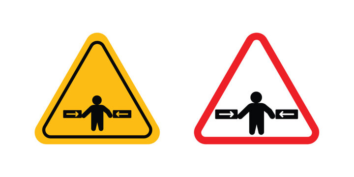 Risk of crushing warning sign