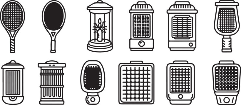 Vector illustration of vintage microphones set isolated Vector