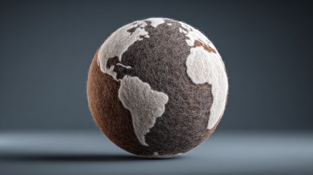 Textured Earth Globe on Dark Background.