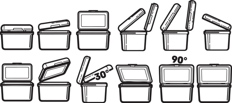 Vector set of folder icons in isometric view with shadows Vector