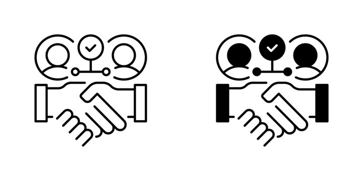 Employee Referral Vector Line Icon for Recruitment