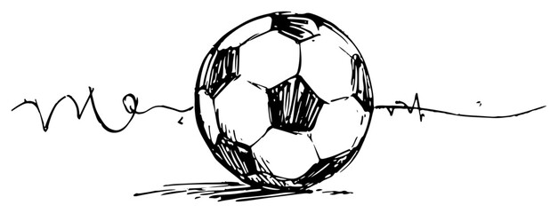 Soccer ball for football game with motion line in hand drawn sketch style © Celestynka