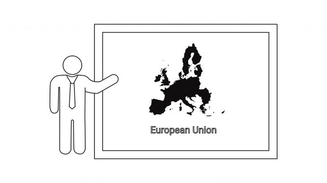 Presentation of European Union Map and Member States.