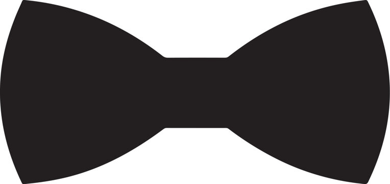 Black bow tie, formal wear accessory, elegant necktie, vector bowtie