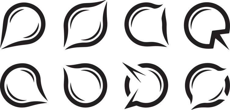 Black cursive letter c vector icons set Vector