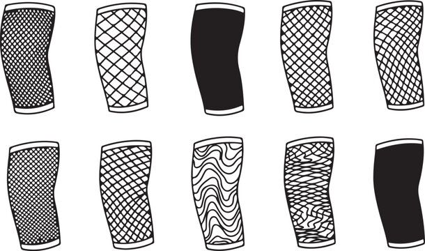 Black and white striped socks pattern collection vector set Vector