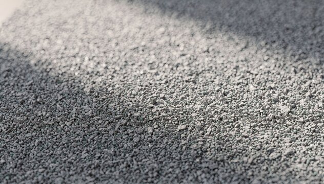 Medium shot highlighting light gray cool roof granules spread evenly demonstrating their effectiveness in reducing roof heat absorption with subtle color variation.