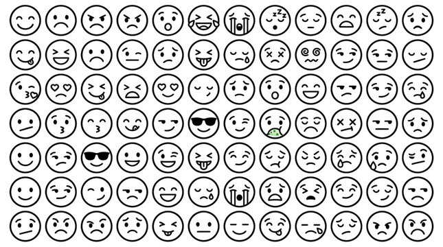 Collection of various emoticon faces.