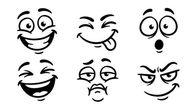 Collection of cartoon emoticon faces.