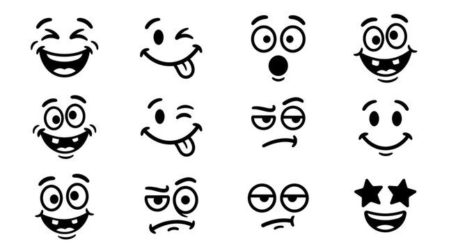 Collection of various cartoon faces.