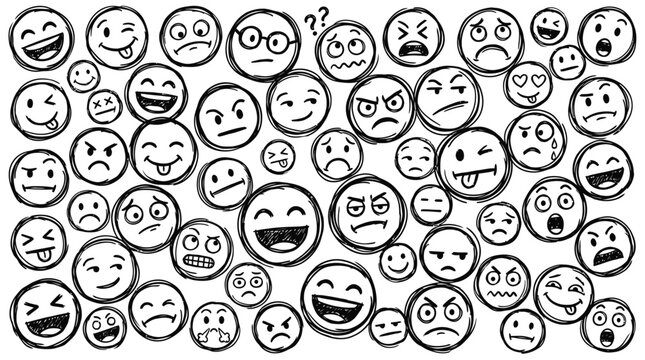Collection of various emoticon faces.