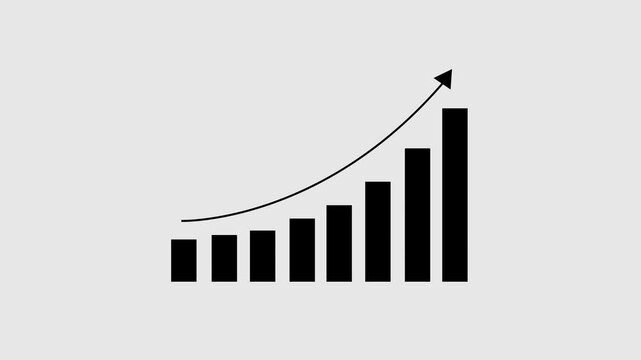 Growth, arrow up. Finance, Bar graph going up, Profit concept, positive increase chart. graph with rising up arrow and bar stats animation.