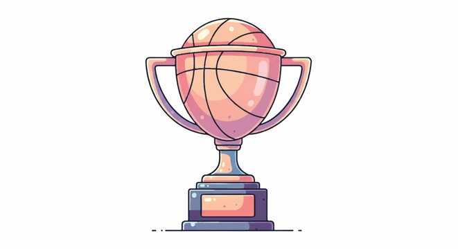 Basketball Trophy Illustration.