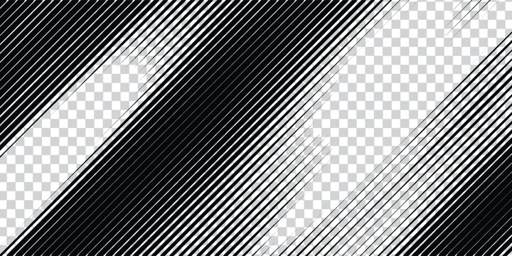 Creative monochrome action zoom texture with parallel graphic elements for graphic illustration
