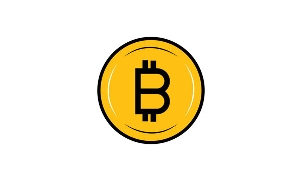 Bitcoin Cryptocurrency Coin Icon for Blockchain Finance and Digital Payment