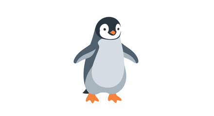 Obraz premium Cute Baby Penguin Standing Isolated on White Background