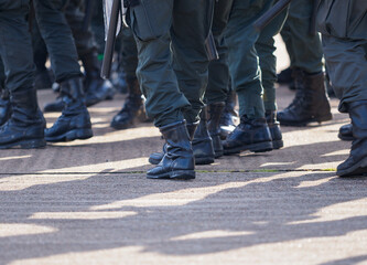 Fototapeta premium Riot police training annual review 