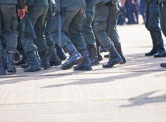 Fototapeta premium Riot police training annual review 