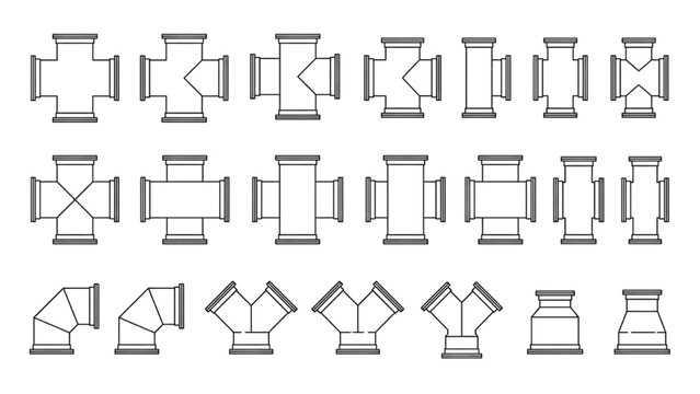 HVAC Duct Fittings Collection Ventilation Connector CAD Set
