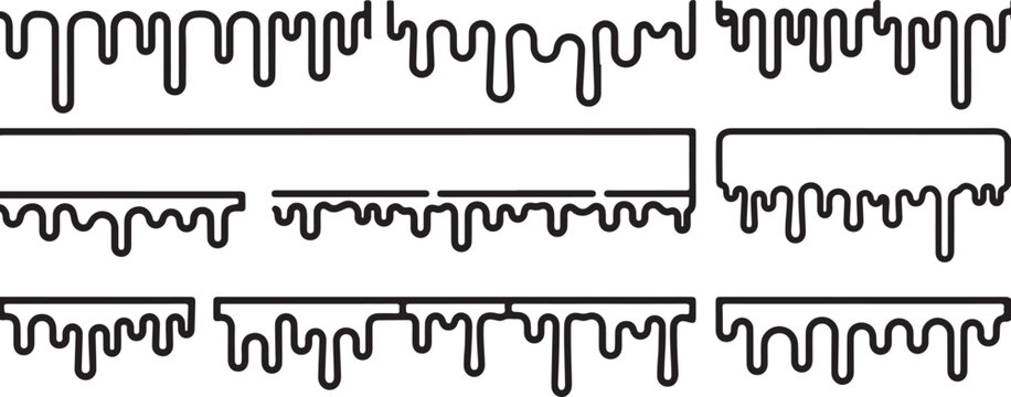 Green wavy line pattern border design element Vector