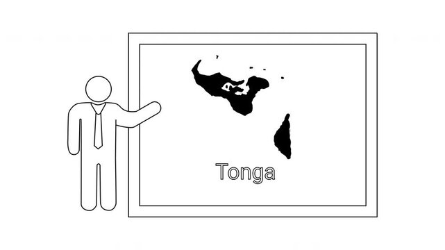 Presentation of Tonga Map by a Teacher.
