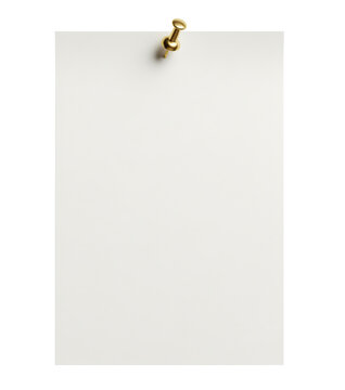 Pin a reminder, quote or classroom notice to this clean paper cutout with brass tack for bulletin board layout, stationery mockup, scrapbook page and printable message asset on transparent background