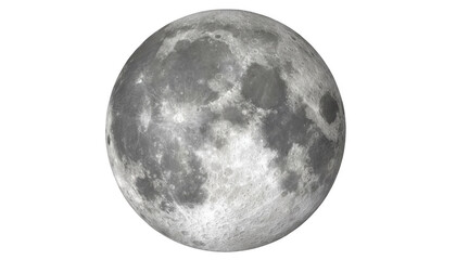 Naklejka premium Full moon shining brightly in night sky isolated on transparent background