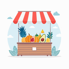 Obraz premium Fresh Fruit Stall Display
