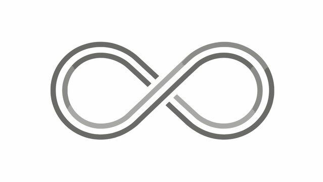 Minimalist Gray Infinity Symbol Vector Icon Isolated on White