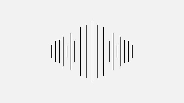 Abstract sound wave icon with vertical lines in a simple minimalist style