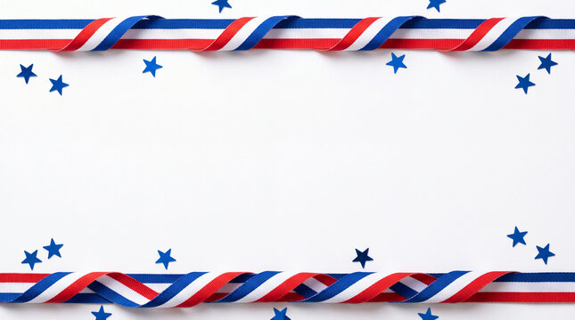 Patriotic stripe border backdrop for Fourth of July greeting cards, holiday invitations, event banners, and celebration social media posts
