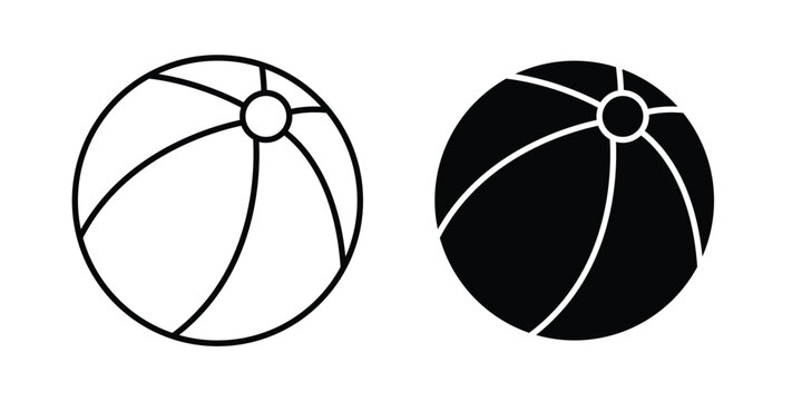 Beach ball icon vector art set